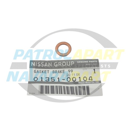 Genuine Nissan Vac Pump Rear Fitting Copper Washer - Nissan Patrol Y60 GQ / Y61 GU TD42 Blacktop