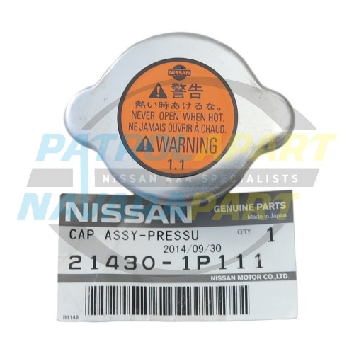 Genuine Nissan Radiator Cap 110 kPa 1.1 Bar - Nissan Patrol Y61 GU
