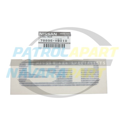 Genuine Nissan Side Rear 1/4 Body Decal ST - Black - Patrol GU