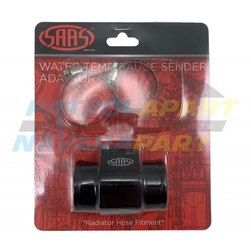 SAAS 38mm Radiator Hose Water Temp Sensor Adaptor 1/8 BSP - Nissan Patrol Y60 GQ Y61 GU