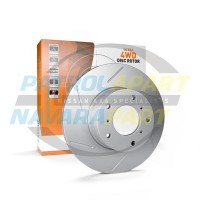 Protex Ultra Slotted Brake Disc Rotor Left Hand Rear - Nissan Patrol Y60 GQ, Y61 GU