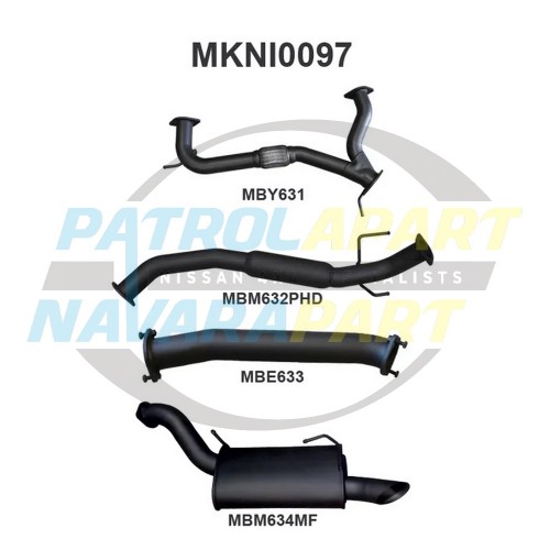 Manta Cat Back Exhaust System - Medium with Muffler & HotDog - Nissan Patrol Y62