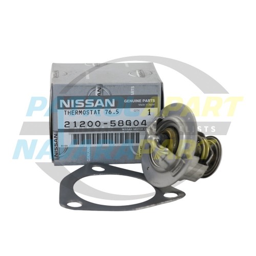 Genuine Nissan Thermostat 76.5deg with Gasket - Nissan Patrol Y60 GQ, Y61 GU TD42