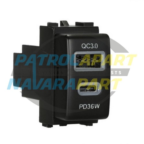 Dual USB Charge Point QC 3.0A - Nissan Patrol Y62