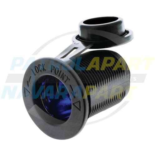 Cigarette Lighter Power Accessory Socket with Blue LED Flush Mount - Hulk 4x4